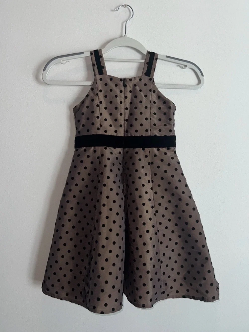 Carter’s Girl Dress 5 Party Holiday Special Occasion Brown Black Polka Dot Flare